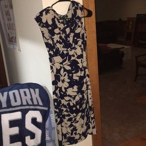 Ralph Lauren Dress mid cut beige and navy floral